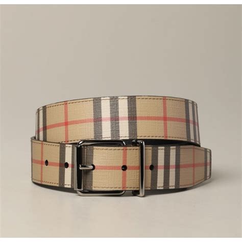 男款 burberry 格紋腰帶
